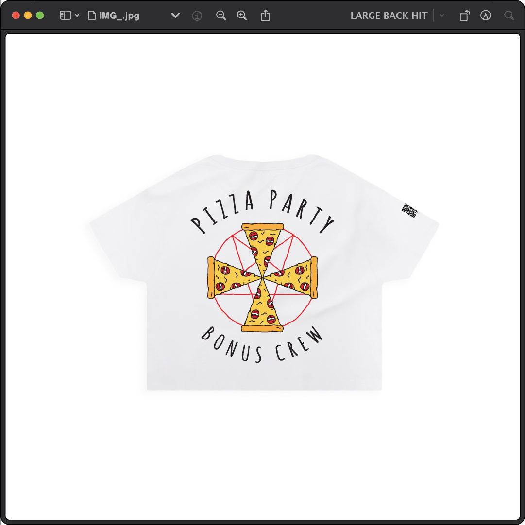 Z_DROPPED - Womens - White - Pizza Cult Crop Top. - By: Z