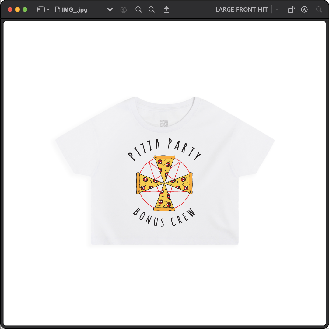 Z_DROPPED - Womens - White - Pizza Cult Crop Top. - By: Z