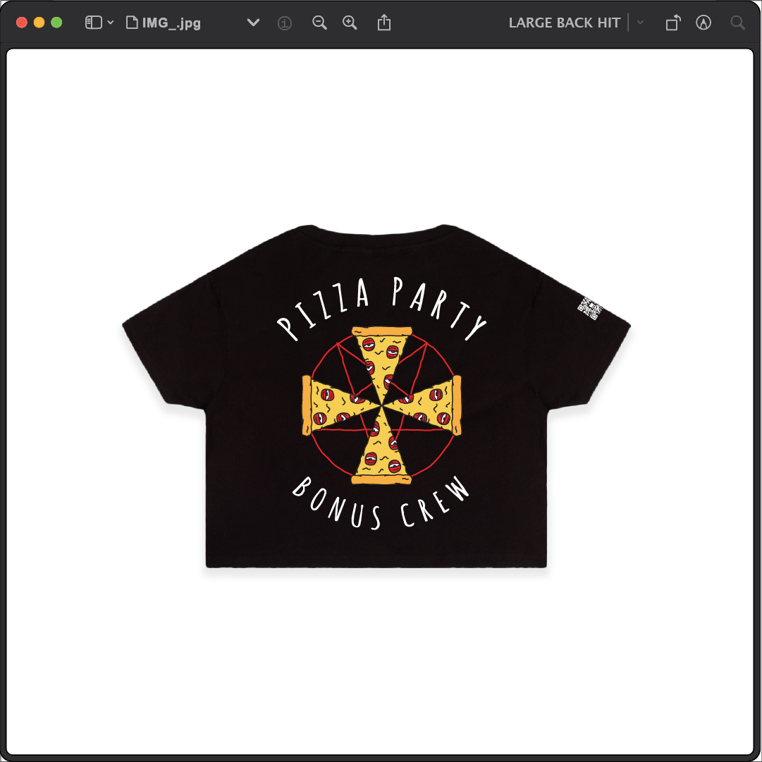 Z_DROPPED - Womens - Black - Pizza Cult Crop Top. - By: Z