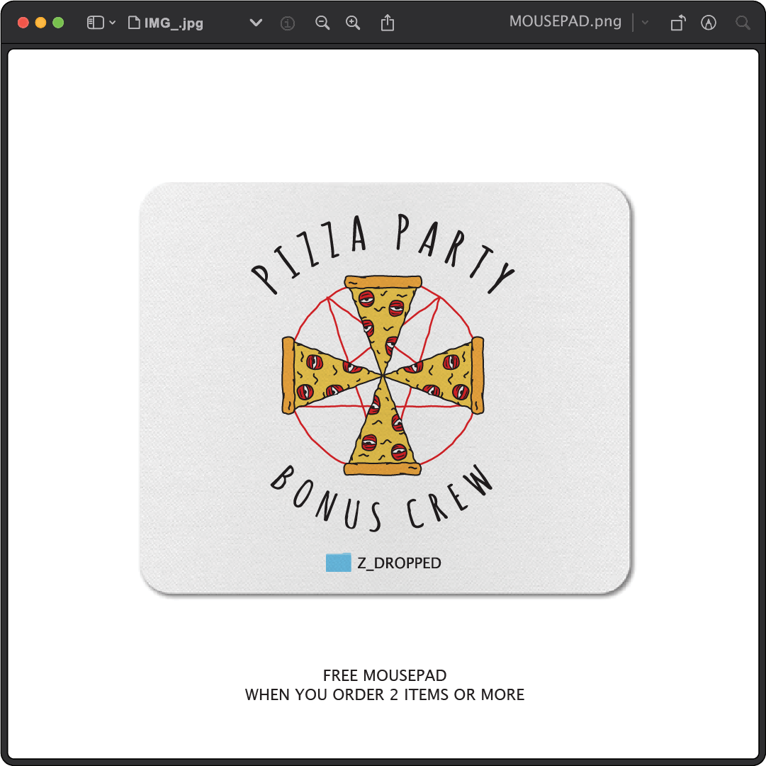 Z_DROPPED - Mens, Unisex - Pizza Cult Mousepad. - By: Z