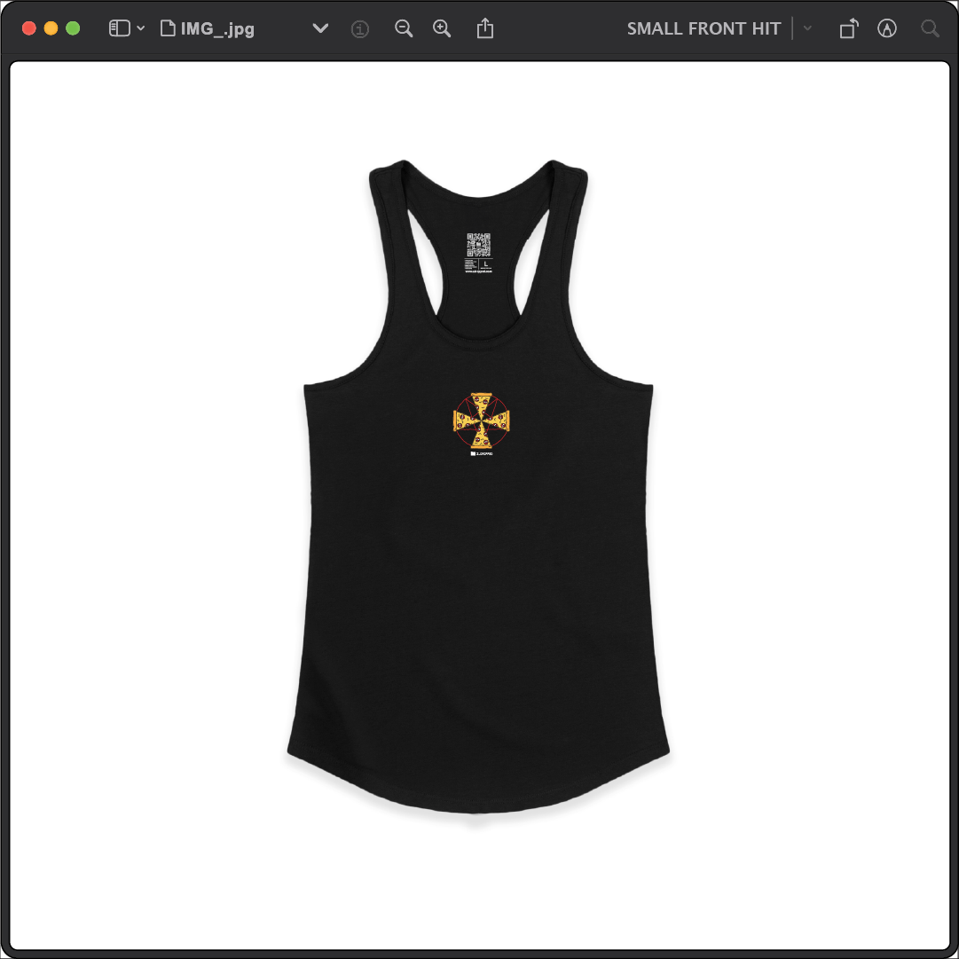 Z_DROPPED - Mens, Unisex - Black - Pizza Cult Racer Back Tank. - By: Z