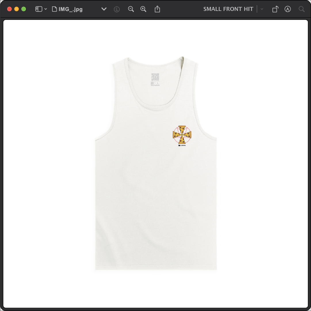 Z_DROPPED - Mens, Unisex - White - Pizza Cult Tank. - By: Z