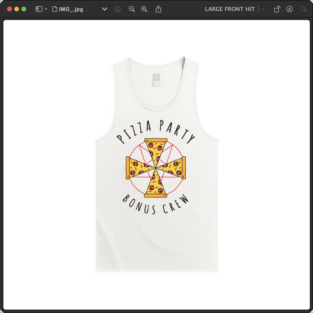 Z_DROPPED - Mens, Unisex - White - Pizza Cult Tank. - By: Z