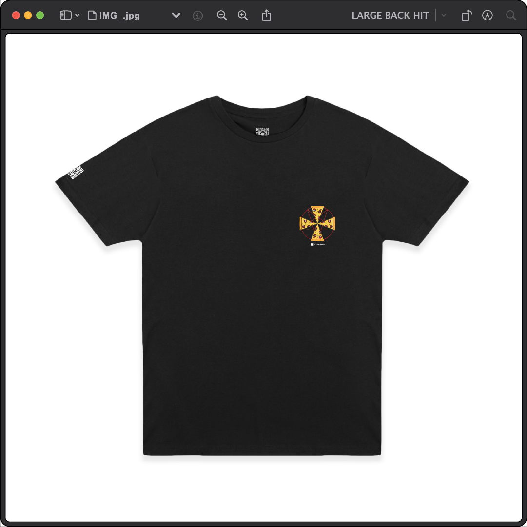 Z_DROPPED - Mens, Unisex - Black - Pizza Cult Tee. - By: Z