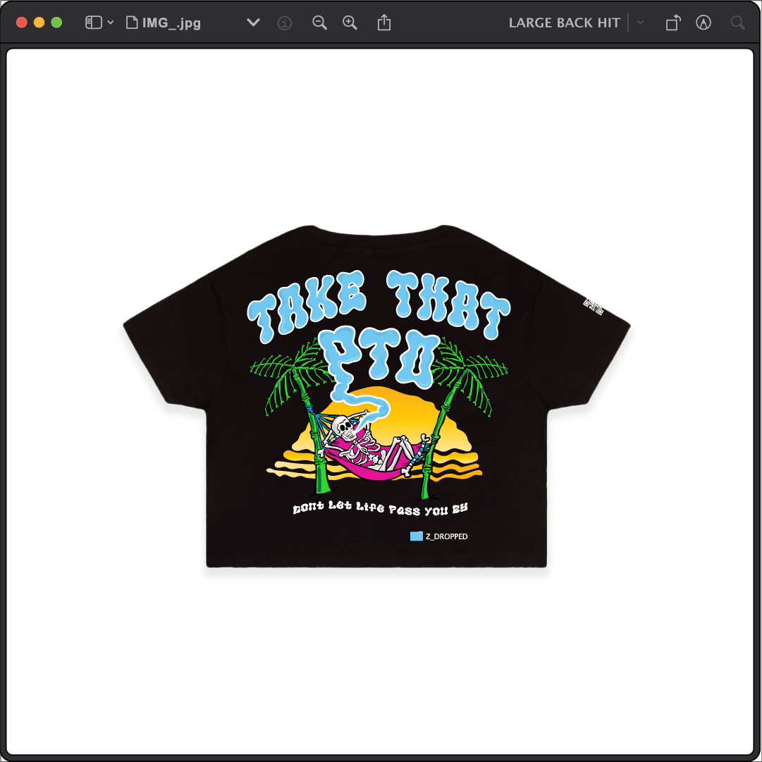 Z_DROPPED - Womens - Black - PTO or PTSD Crop Top. - By: Keith Kuniyuki