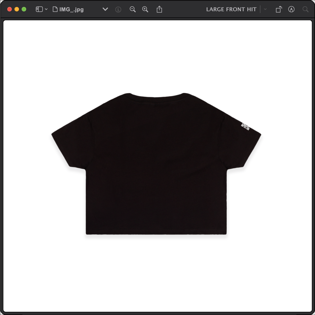 Z_DROPPED - Womens - Black - PTO or PTSD Crop Top. - By: Keith Kuniyuki