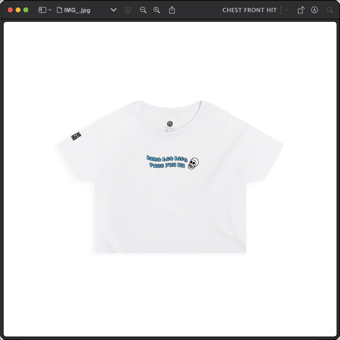 Z_DROPPED - Womens - White - PTO or PTSD Crop Top. - By: Keith Kuniyuki