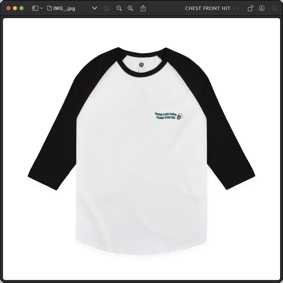 Z_DROPPED - Mens, Unisex - Black / White - PTO or PTSD Raglan. - By: Keith Kuniyuki