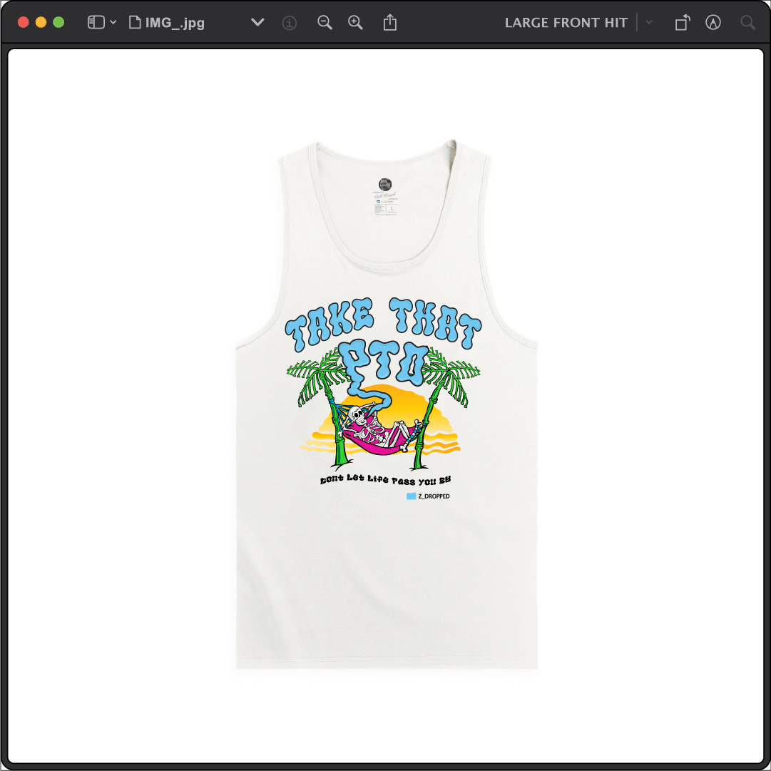 Z_DROPPED - Mens, Unisex - White - PTO or PTSD Tank Top. - By: Keith Kuniyuki