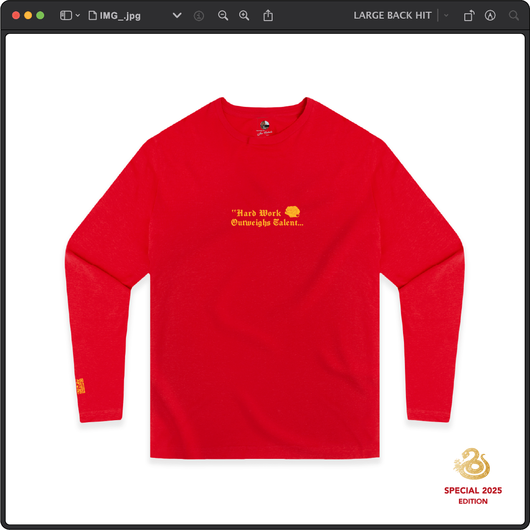 Z_DROPPED - Mens, Unisex - Red - Mamba Quote Long Sleeve. - By: Jose Hurtado