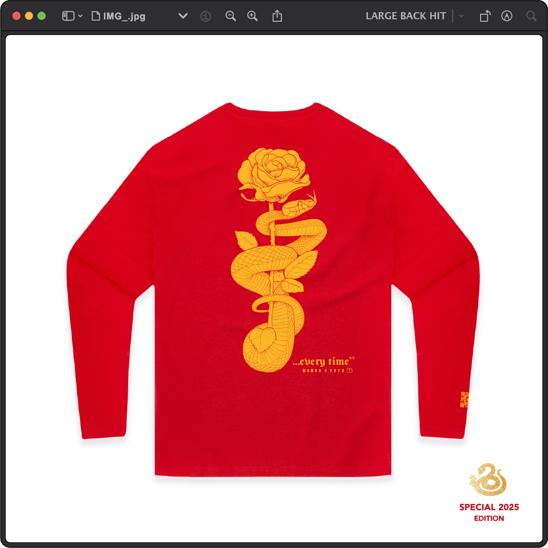 Z_DROPPED - Mens, Unisex - Red - Mamba Quote Long Sleeve. - By: Jose Hurtado