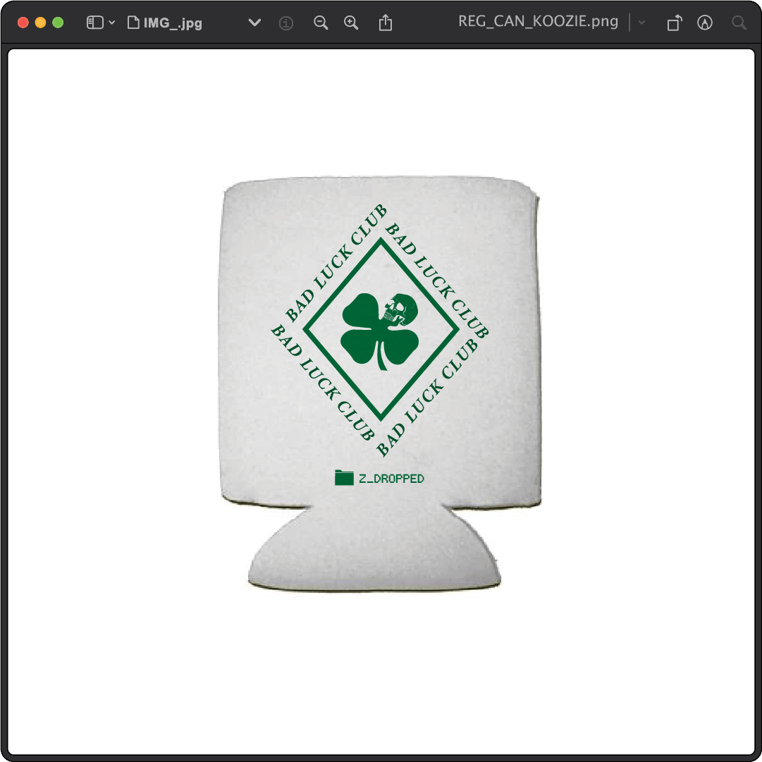 Z_DROPPED - Mens, Unisex, Women - Regular - Death Clover Koozie. - By: Zed Ropped