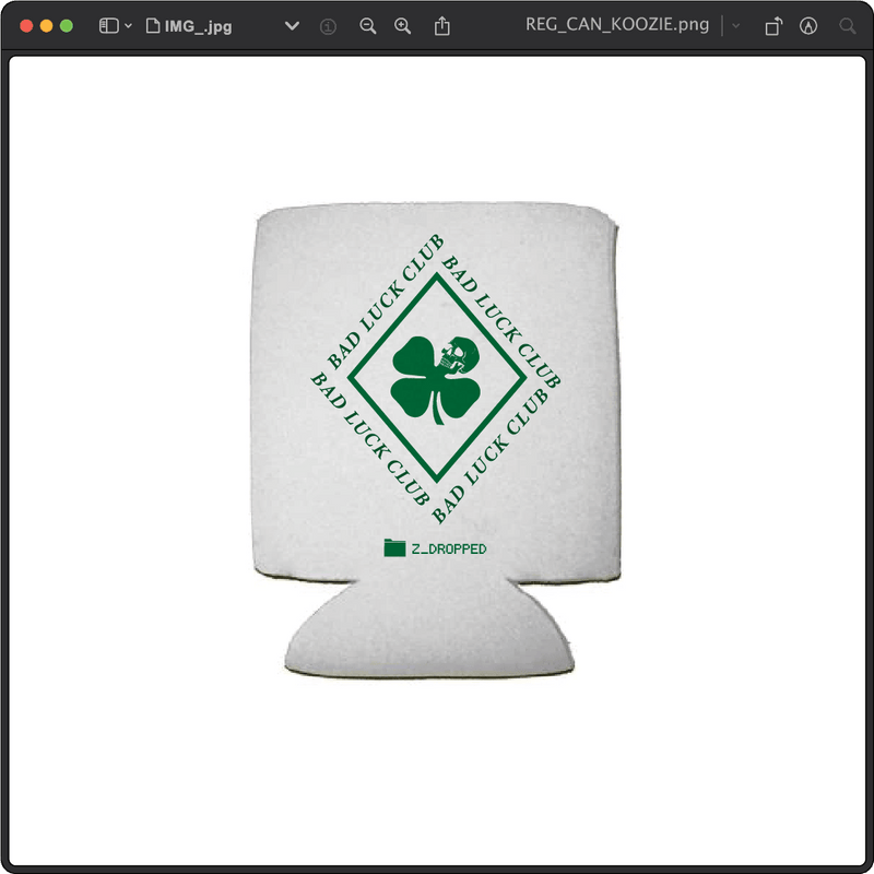 Z_DROPPED - Mens, Unisex, Women - Regular - Death Clover Koozie. - By: Zed Ropped