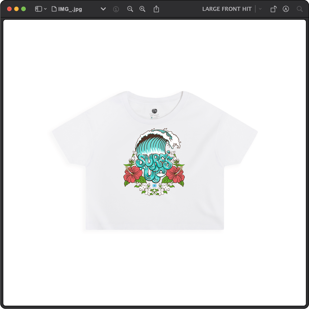 Z_DROPPED - Womens - White - Surf's Up Crop Top. - By: Keith Kuniyuki