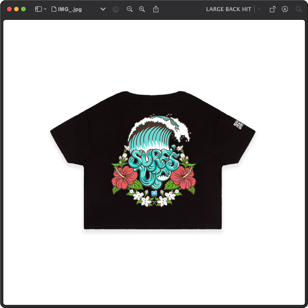 Z_DROPPED - Womens - Black - Surf's Up Crop Top. - By: Keith Kuniyuki