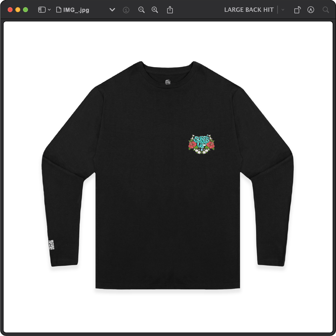 Z_DROPPED - Mens, Unisex - Black - Surf's Up Long Sleeve. - By: Keith Kuniyuki