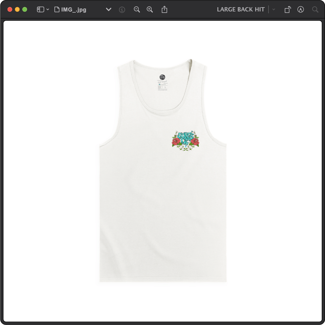 Z_DROPPED - Mens, Unisex - White - Surf's Up Tank Top. - By: Keith Kuniyuki