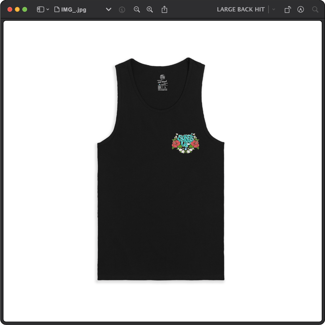 Z_DROPPED - Mens, Unisex - Black - Surf's Up Tank Top. - By: Keith Kuniyuki