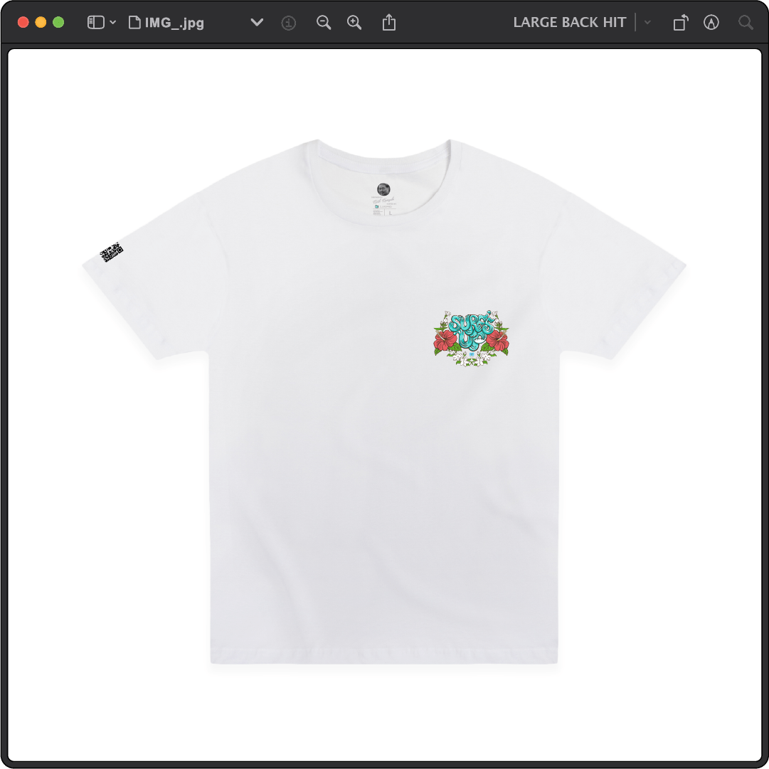 Z_DROPPED - Mens, Unisex - White - Surf's Up Tee. - By: Keith Kuniyuki