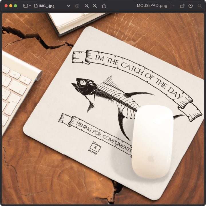 Z_DROPPED - Mens, Unisex - Tuna Bones Mousepad. - By: Jose Hurtado