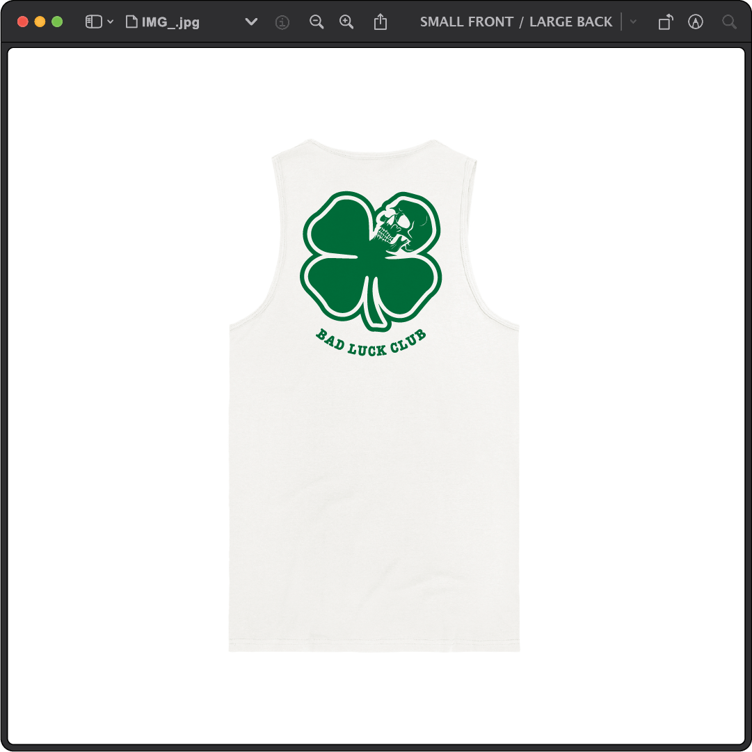 Z_DROPPED - Mens, Unisex - White - Death Clover Tank Top. - By: Zed Ropped