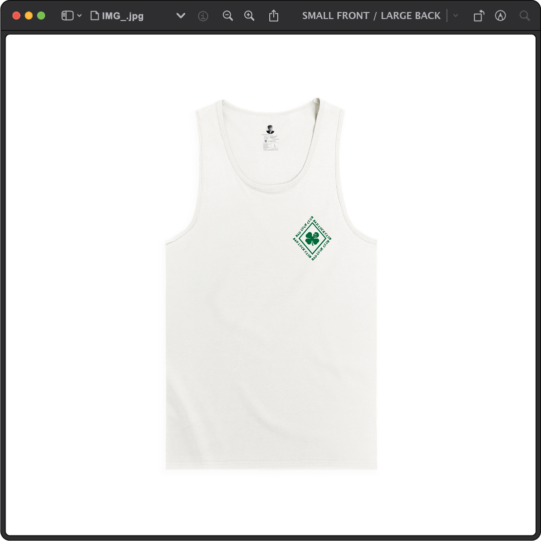 Z_DROPPED - Mens, Unisex - White - Death Clover Tank Top. - By: Zed Ropped