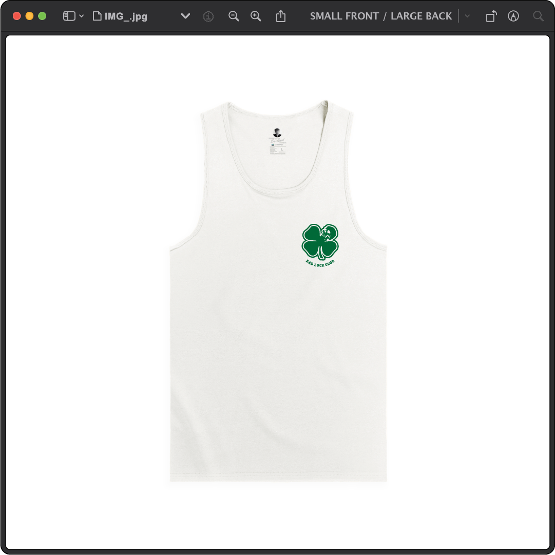 Z_DROPPED - Mens, Unisex - White - Death Clover Tank Top. - By: Zed Ropped