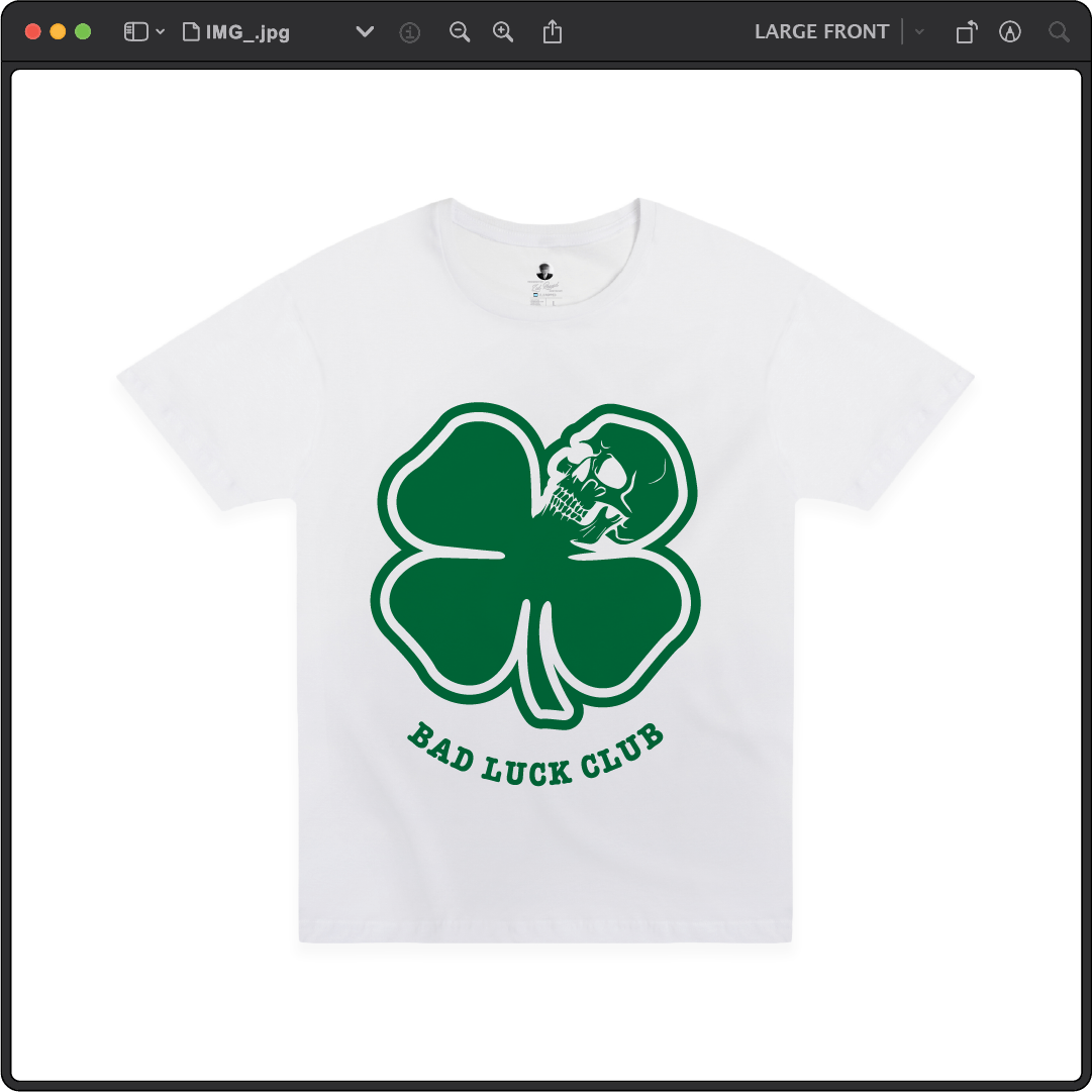 Z_DROPPED - Mens, Unisex - White - Death Clover Tee. - By: Zed Ropped