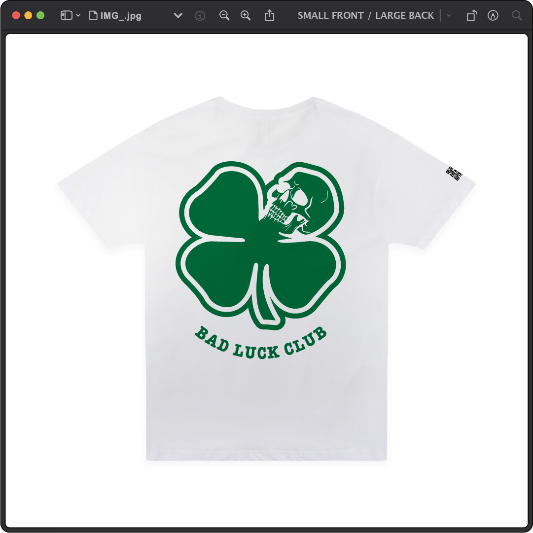 Z_DROPPED - Mens, Unisex - White - Death Clover Tee. - By: Zed Ropped