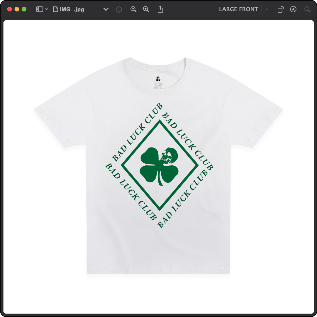 Z_DROPPED - Mens, Unisex - White - Death Clover Tee. - By: Zed Ropped