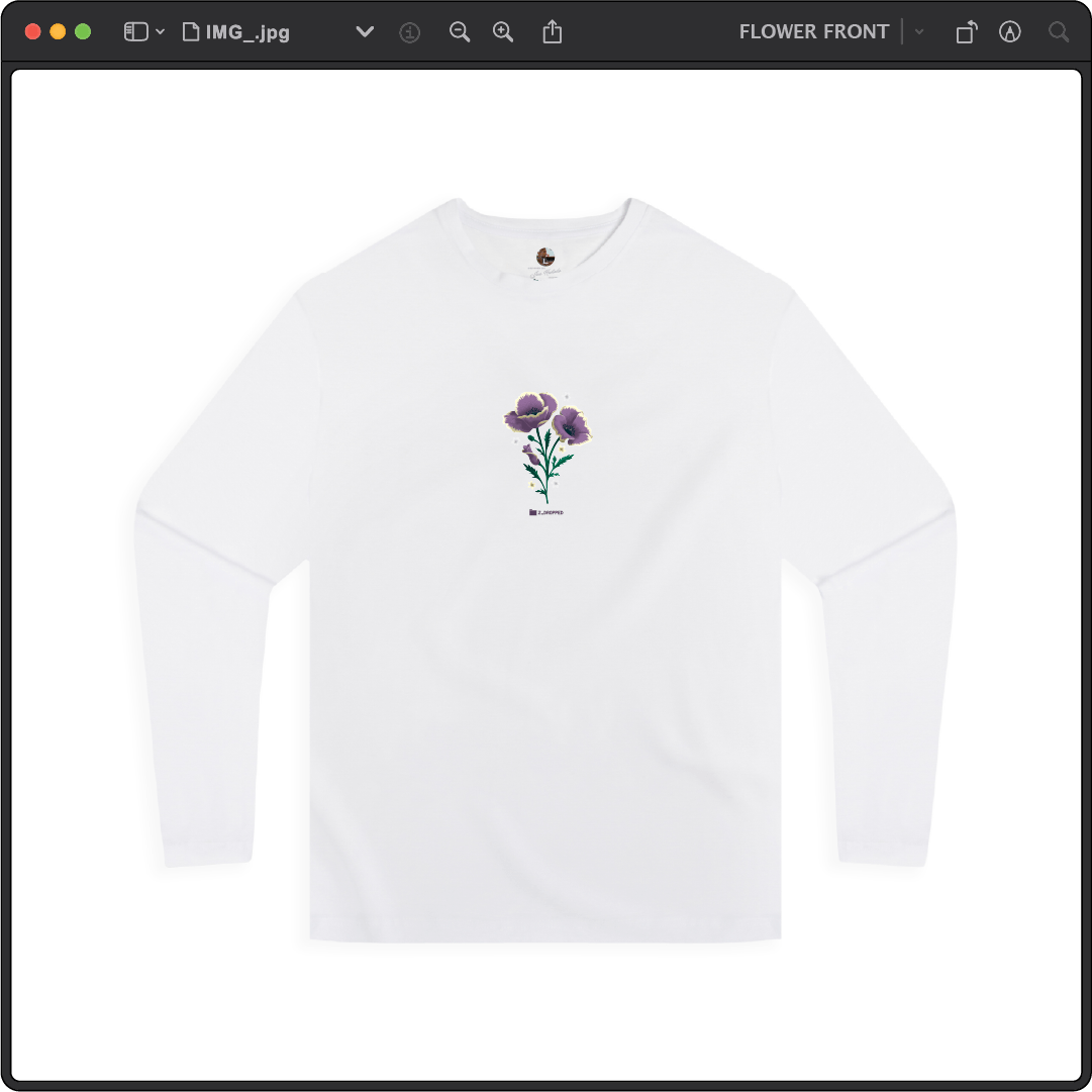 Z_DROPPED - Mens, Unisex - White - Flor De Vida Long Sleeve. - By: Jose Hurtado