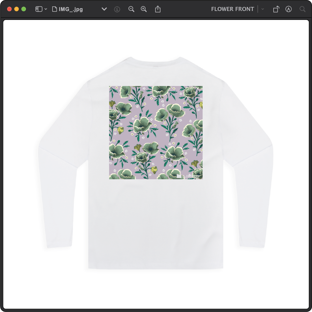 Z_DROPPED - Mens, Unisex - White - Flor De Vida Long Sleeve. - By: Jose Hurtado