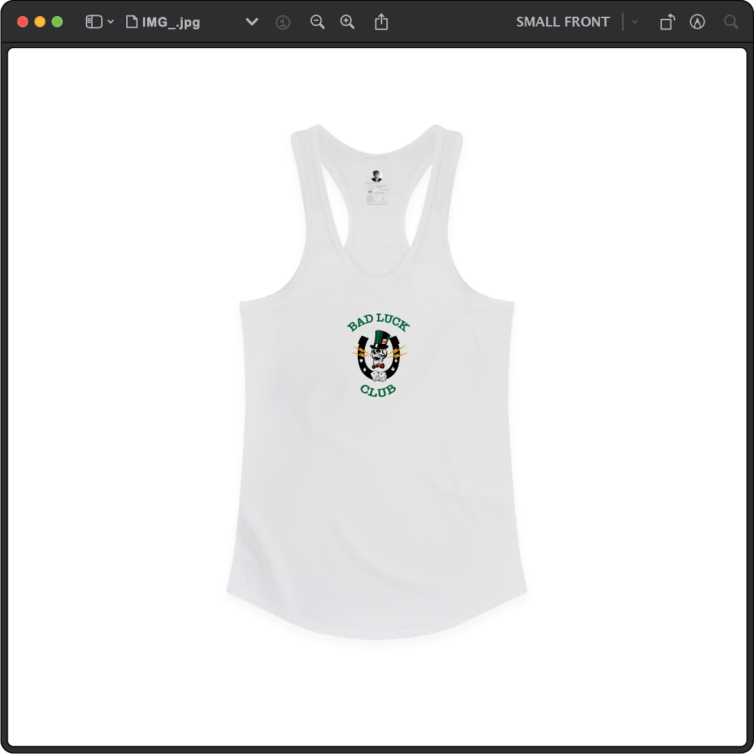 Z_DROPPED - Womens - White - High Roller Racer Back Tank. - By: Zed Ropped