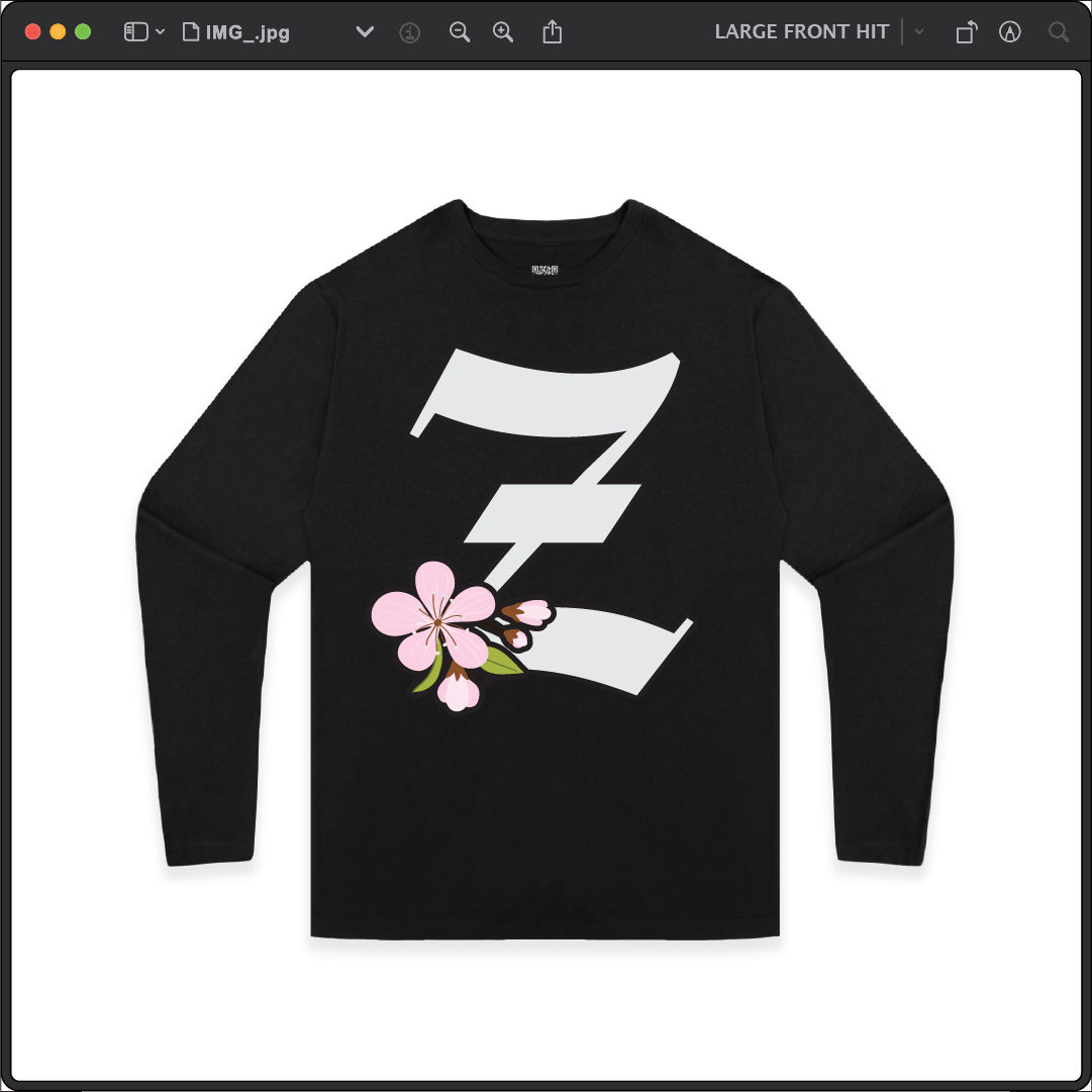 Z_DROPPED - Mens, Unisex - Black - Z_BLOSSOM Long Sleeve. - By: Z