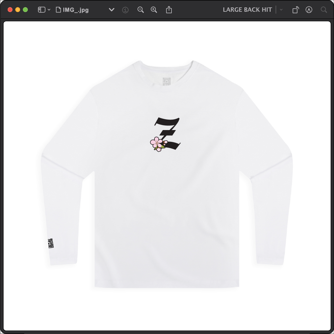 Z_DROPPED - Mens, Unisex - White - Z_BLOSSOM Long Sleeve. - By: Z