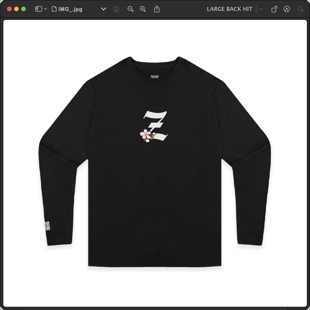 Z_DROPPED - Mens, Unisex - Black - Z_BLOSSOM Long Sleeve. - By: Z