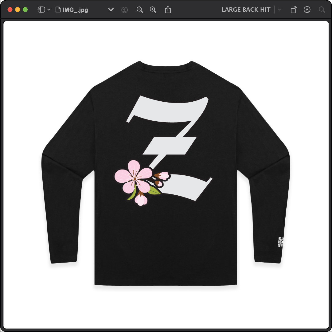 Z_DROPPED - Mens, Unisex - Black - Z_BLOSSOM Long Sleeve. - By: Z