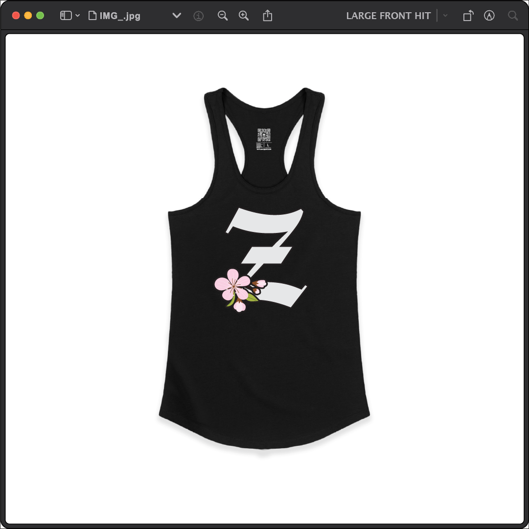 Z_DROPPED - Womens - Black - Z_BLOSSOM Racer Back Tank. - By: Z