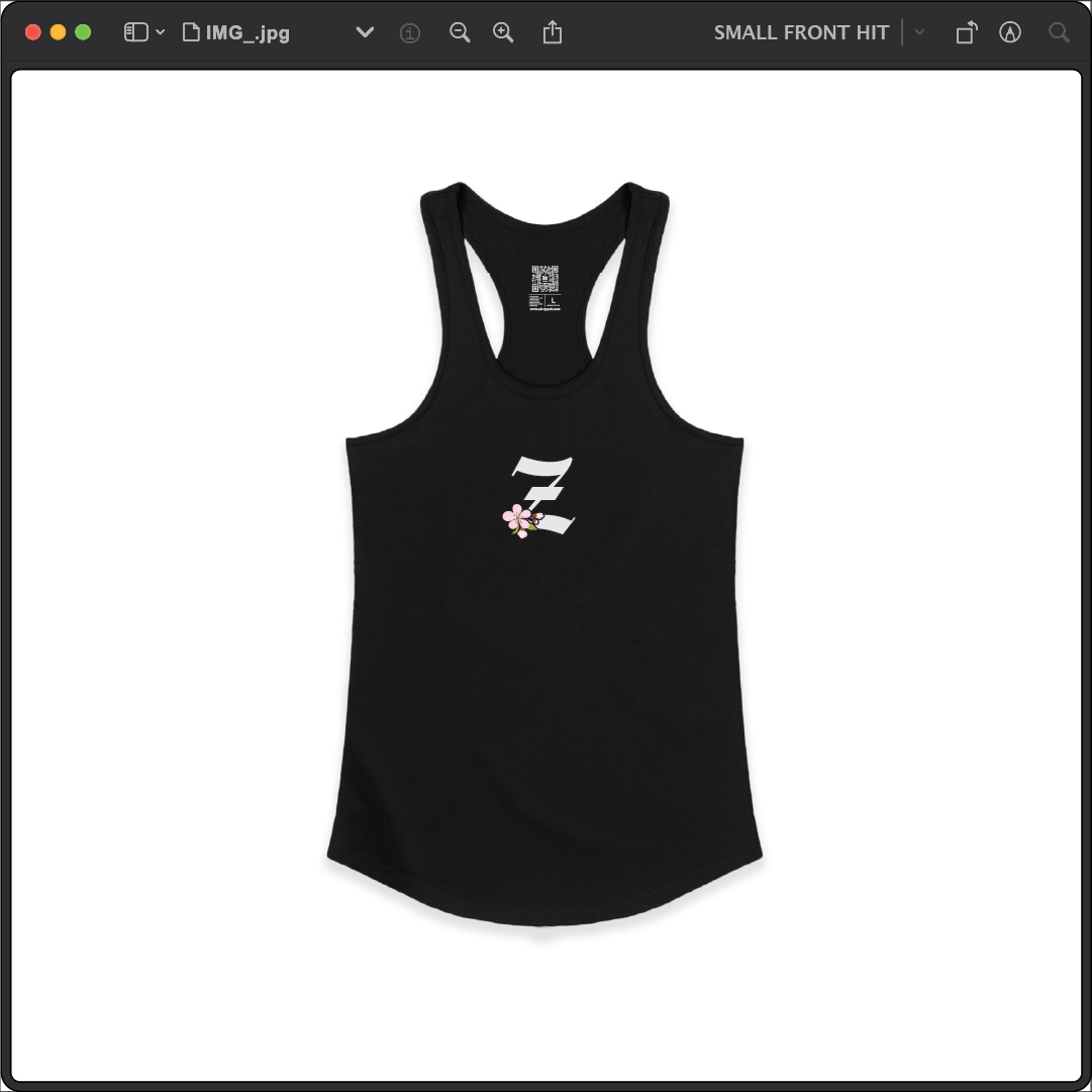 Z_DROPPED - Womens - Black - Z_BLOSSOM Racer Back Tank. - By: Z