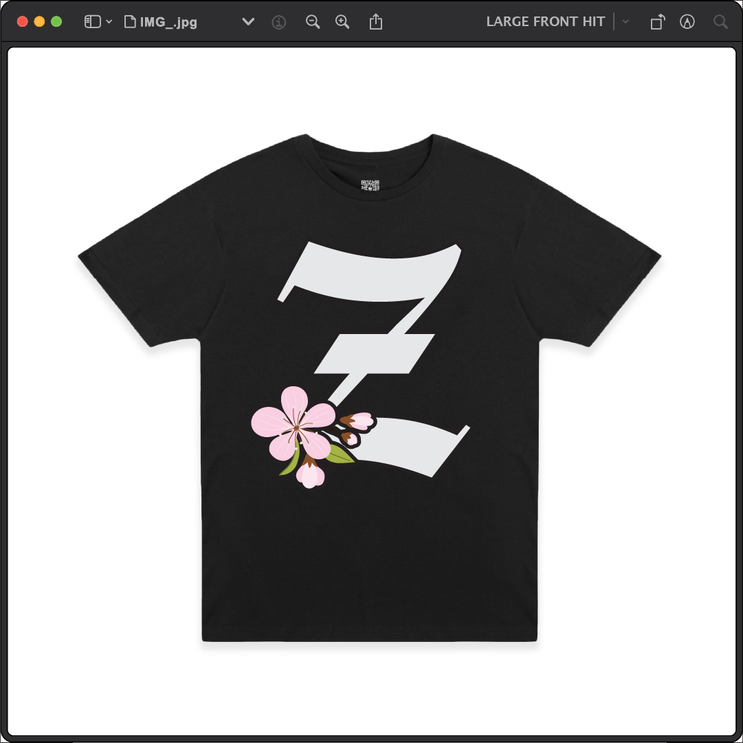 Z_DROPPED - Mens, Unisex - Black - Z_BLOSSOM Tee. - By: Z