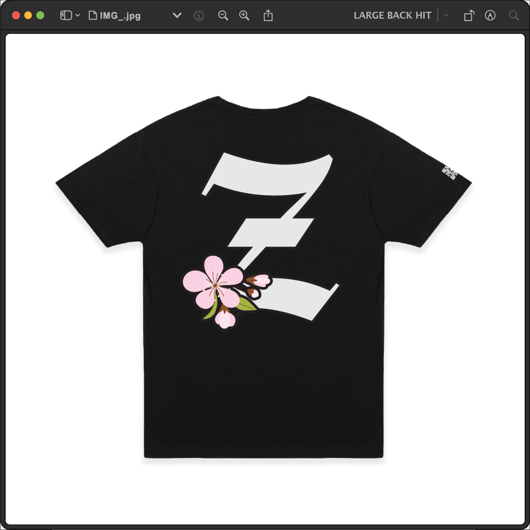 Z_DROPPED - Mens, Unisex - Black - Z_BLOSSOM Tee. - By: Z