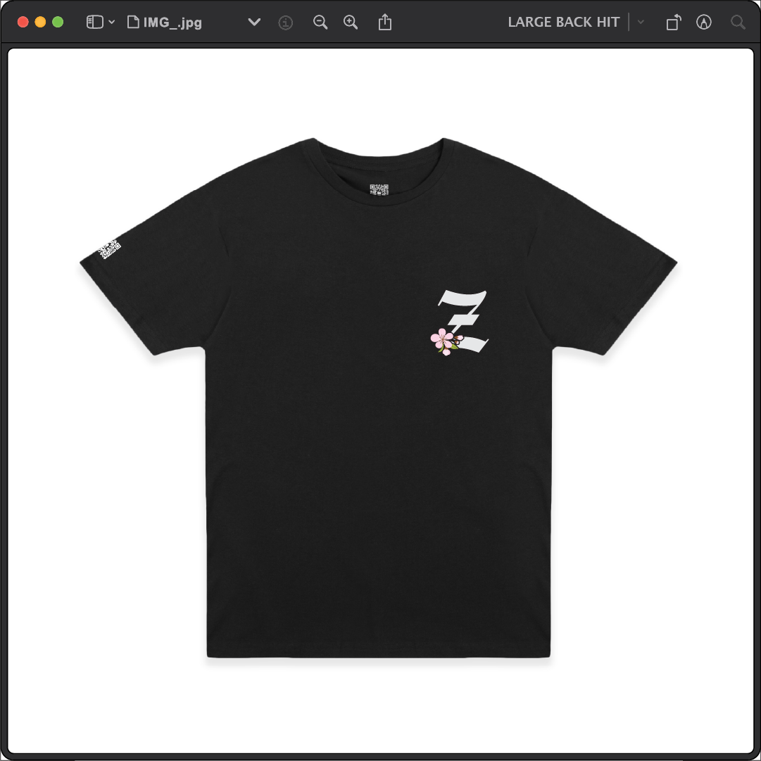 Z_DROPPED - Mens, Unisex - Black - Z_BLOSSOM Tee. - By: Z