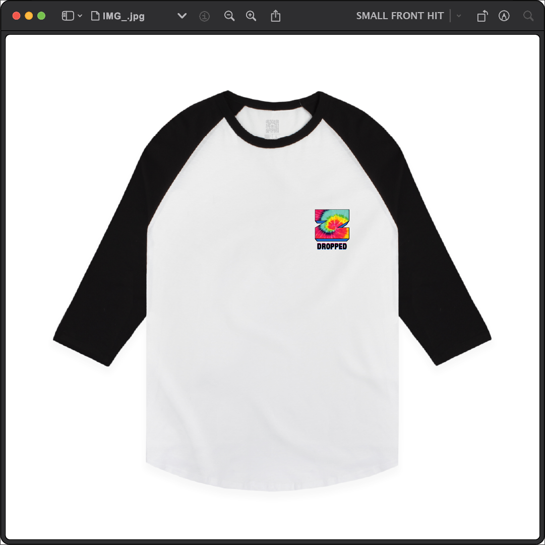 Z_DROPPED - Mens, Unisex - Black / White - Z_INC Raglan. - By: Z