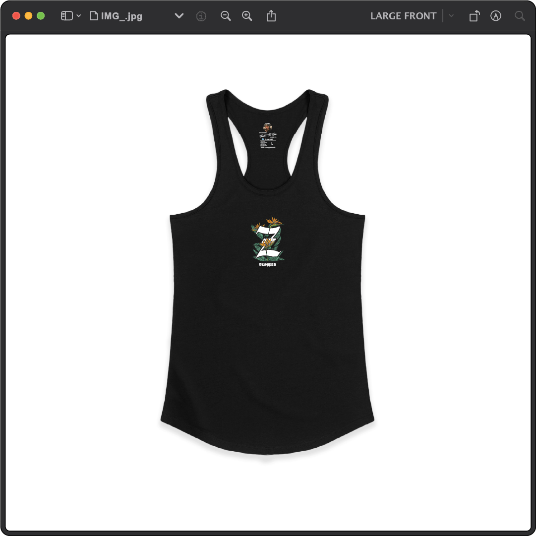 Z_DROPPED - Womens - Black - Z_OG Racer Back Tank. - By: Chi Hom