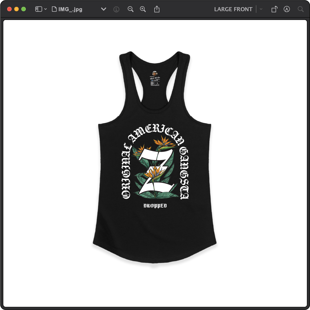 Z_DROPPED - Womens - Black - Z_OG Racer Back Tank. - By: Chi Hom