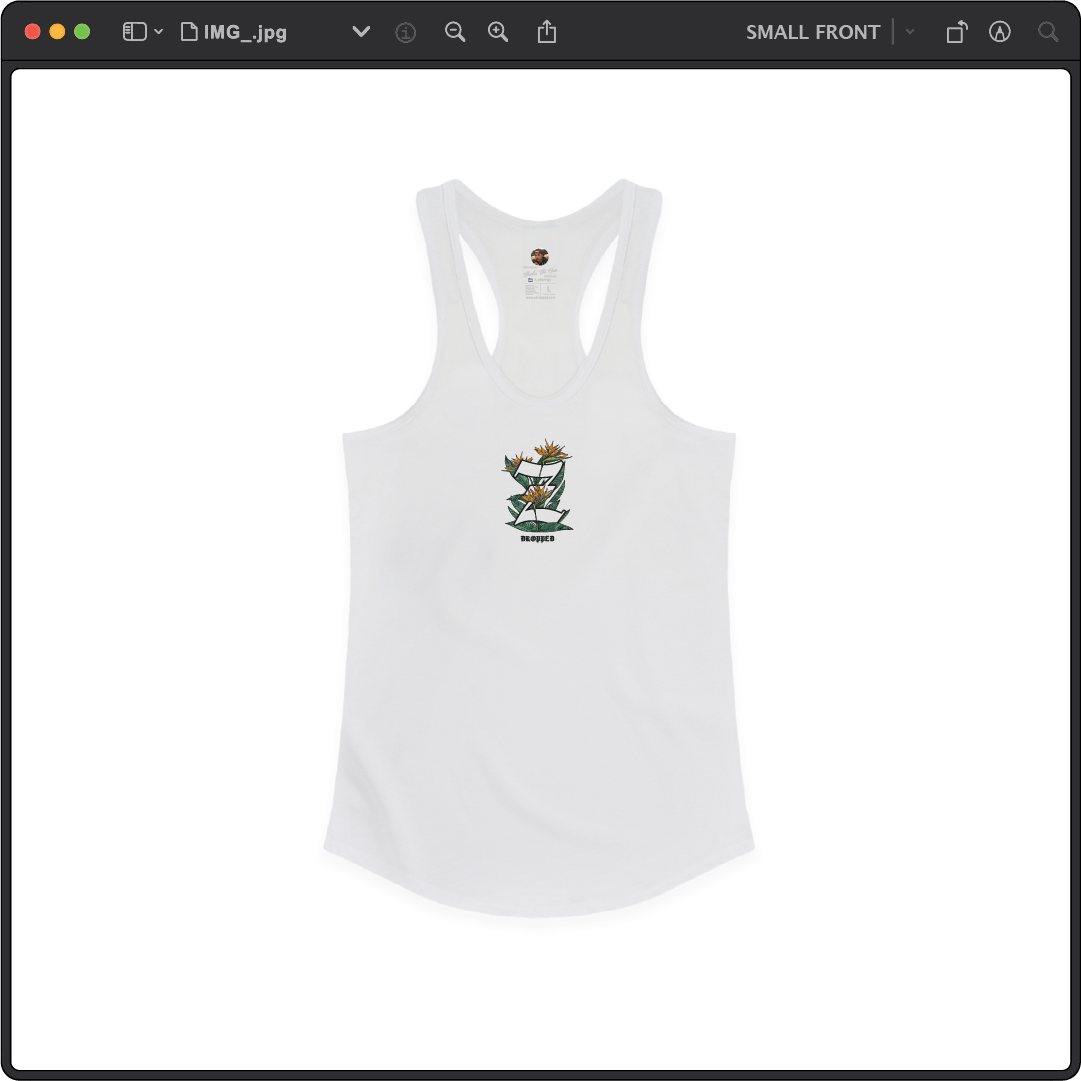 Z_DROPPED - Womens - White - Z_OG Racer Back Tank. - By: Chi Hom