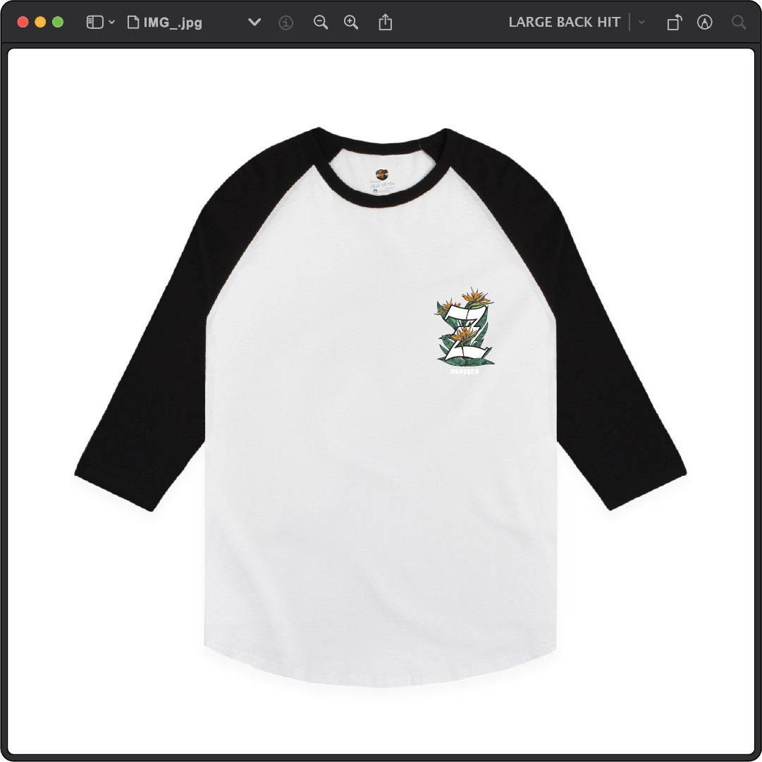 Z_DROPPED - Mens, Unisex - Black / White - Z_OG Raglan. - By: Chi Hom