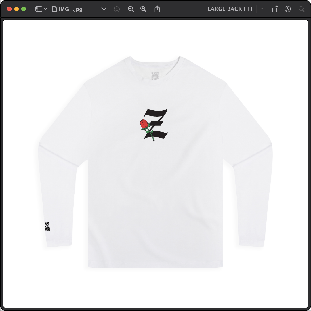 Z_DROPPED - Mens, Unisex - White - Z_ROSE Long Sleeve. - By: Z