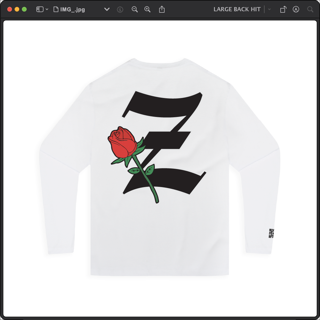 Z_DROPPED - Mens, Unisex - White - Z_ROSE Long Sleeve. - By: Z