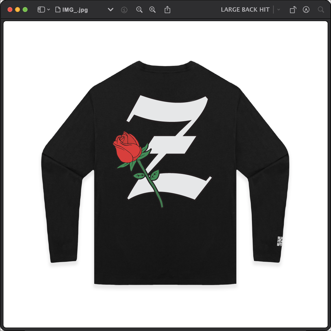 Z_DROPPED - Mens, Unisex - Black - Z_ROSE Long Sleeve. - By: Z